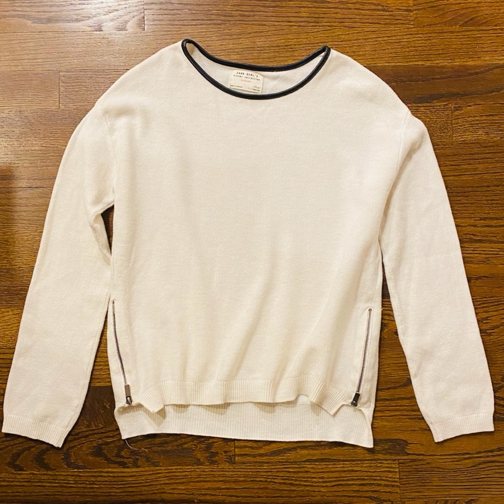 Zara Girls 11-12 Knitwear with Faux Leather Trim